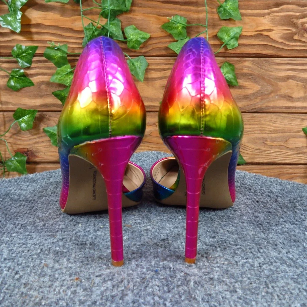 INC International Concepts Kenjay Womens Pump Size 6 Party Rainbow Metallic
